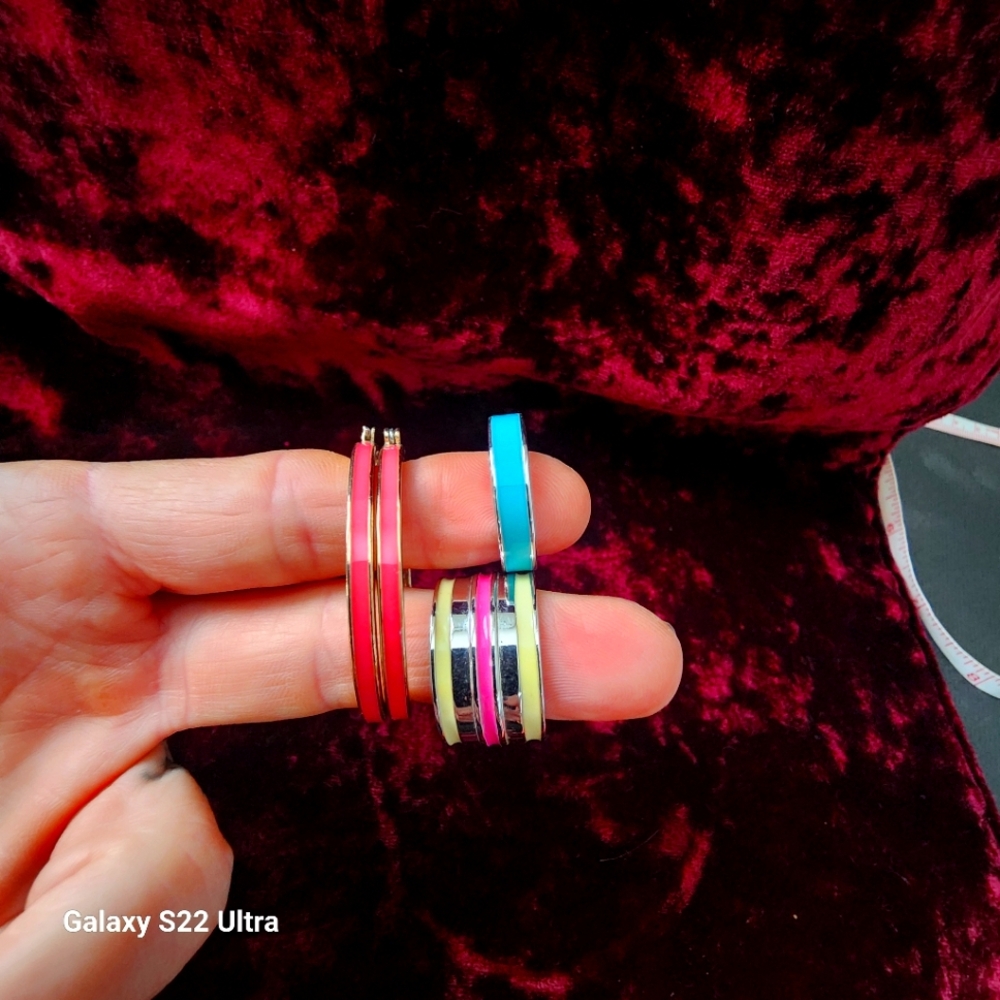 Lia Sophia bright colors set rings and earrings